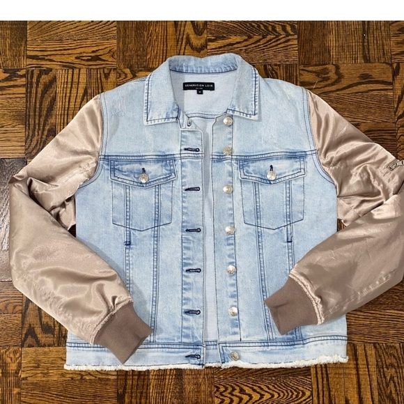 Generation Love denim jacket satin sleeves - Picture 1 of 4